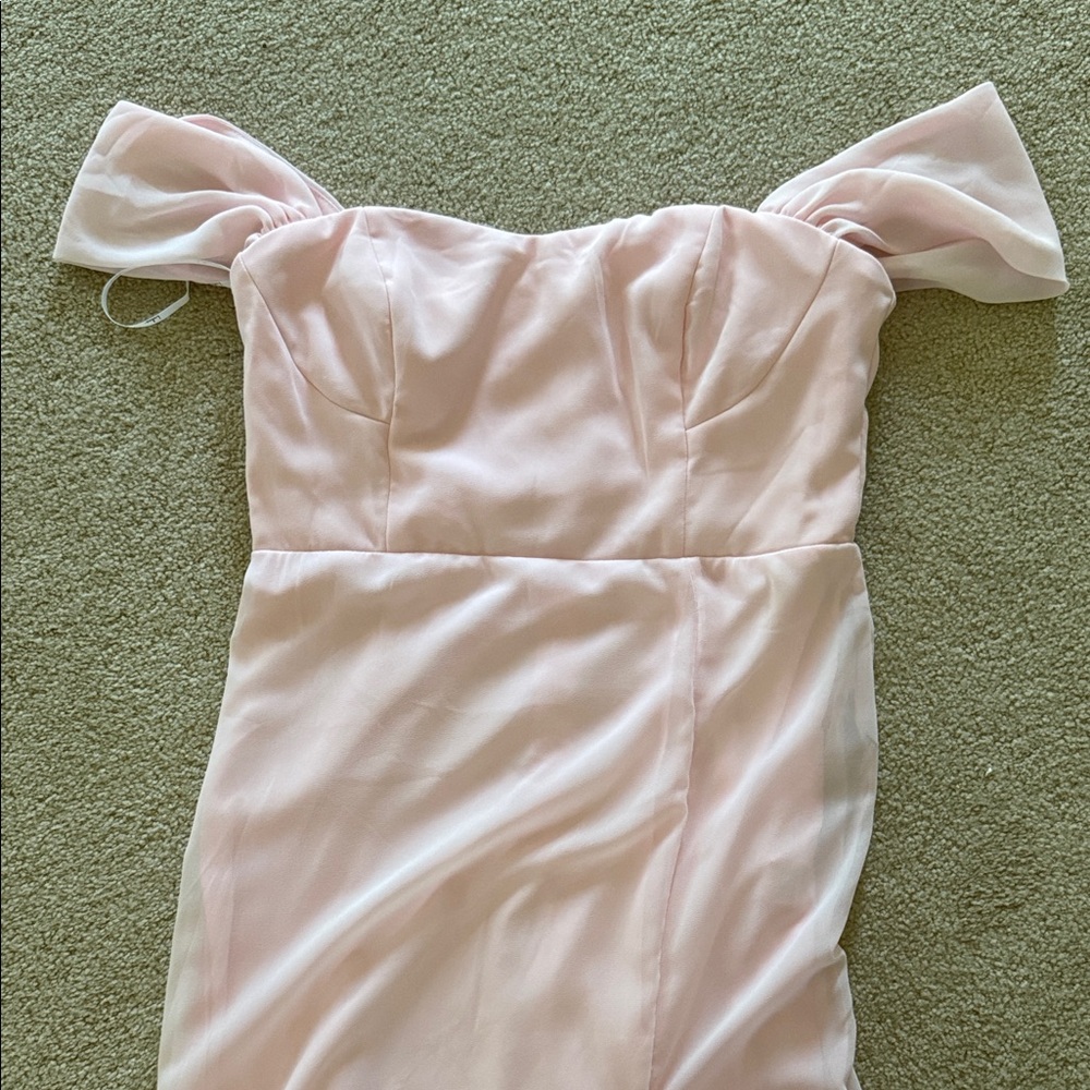 Beginning Boutique Pink Off-Shoulder Prom Dress